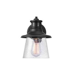 91007496 Globe Electric 150-degree 1-light Matte Black Motion Activated Outdoor Barn