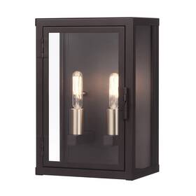 Globe Electric 91009563 2 Light 12 Inch Tall Outdoor Wall Sconce - Bronze