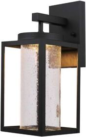 44359 Globe Electric Capulet 1-light Black Led Integrated Outdoor Indoor Wall Lantern