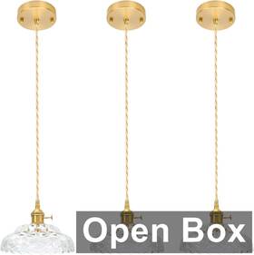 Pl9008cl200703-1 Glomuse A-gw Golmuse 3 Set Gold Pendant Hanging Lights Clear/gold Pl9008cl200703-1 Glomuse A-gw Golmuse 3 Set Gold Pendant Hanging Lights Clear/gold