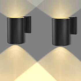 Hwl1866.v1 Glosola Solar Wall Lights Outdoor 2 Pack Modern Up And Down Warm White Sc