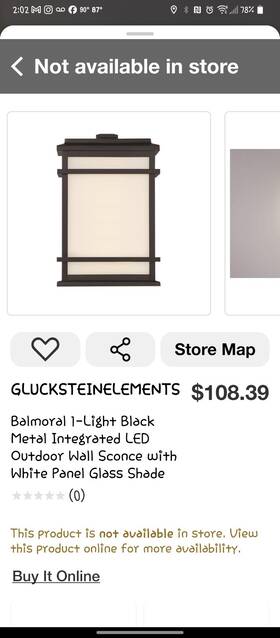 38679hbcb Gluckstein Elements Balmoral Collection Led Exterior Wall Sconce Black