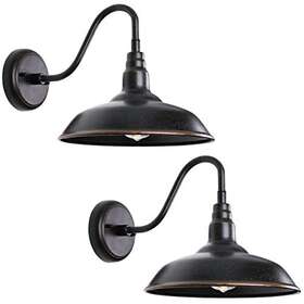 Goalplus 792332284523 14 Inch Outdoor Gooseneck Barn Light For Garage 2 Pack Bronze Exterio