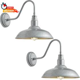 Lm2201-sv-2p Goalplus 10 Inch Dome Outdoor Gooseneck Barn Light 2 Pack Galvanized Steel Exterior Goosen