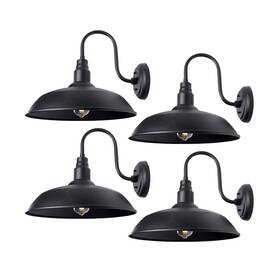 Lm2220-dn-xl-4p Goalplus Large Black Gooseneck Barn Light For Farmhouse 16in Dome Outdoor Wall Lights Lm2220-dn-xl-4p Goalplus Large Black Gooseneck Barn Light For Farmhouse 16in Dome Outdoor Wall Lights