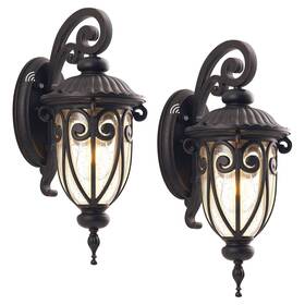 Lmms0519-dn-m-2p Goalplus 23 Inch Large Dusk To Dawn Outdoor Porch Lights For Garage 2 Pack Bronze Wal
