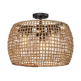 1067-osf Golden Lighting Maw Piper 3 Light 19 Inch W Semi-flush Drum - Black 1067-osf Golden Lighting Maw Piper 3 Light 19 Inch W Semi-flush Drum - Black