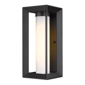 2073-owm Golden Lighting Op Smyth 14 Inch Tall Outdoor Wall Sconce - Black