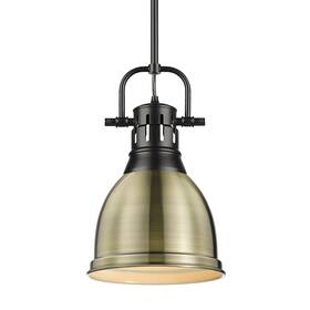 Golden Lighting 3604-s Duncan 9 Inch W Outdoor Rod Hung Mini Pendant - Black