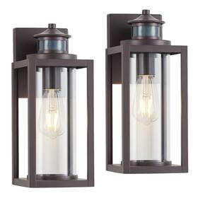 Goldhill 755534082724 2 Pack Motion Sensor Dusk To Dawn Outdoor Light Fixture Oil Rubbed