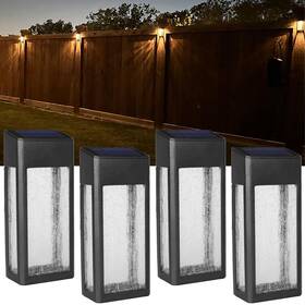 Goodfoever 700414975214 4 Pack Solar Fence Lights Post Accent Light/wall Light For Outdoor Yar Goodfoever 700414975214 4 Pack Solar Fence Lights Post Accent Light/wall Light For Outdoor Yar