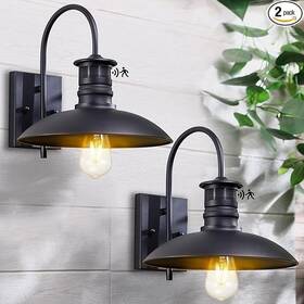 Gooseneck 735280326921 2 Pack Untrammelife Dusk To Dawn Outdoor Barn Lights With Motion Sensor