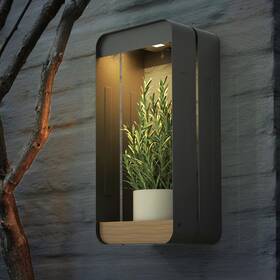 Grand Patio 445044085089 Outdoor Led Solar Power Wall Sconce Shelf Planter Waterproof Decor