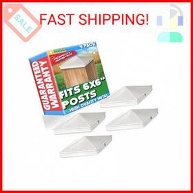 Greenlighting 841478159483 6x6 Aluminum Pyramid Post Cap Cover White 4 Pack Fits Nomina