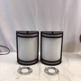 Hh1218-l Hamilton Hills Modern Outdoor Wall Sconce Black Finish With Frosted Lens
