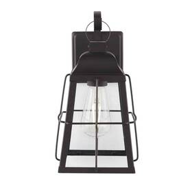 Hampton Bay 008938106610 Feldner 8.5 Inch 1-light Black Hardwired Outdoor Wall Lantern Sconce With Clear