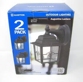 Hampton Bay 039208985574 Augustine Lantern Matte Black Outdoor Wall Sconce 5.25 Inch W X 8.5 H Hampton Bay 039208985574 Augustine Lantern Matte Black Outdoor Wall Sconce 5.25 Inch W X 8.5 H