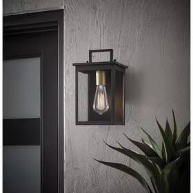 Hampton Bay 046335116023 Autumnhill 16 Inch Matte Black Gold Accent Outdoor Voltage Wall Sconce Hampton Bay 046335116023 Autumnhill 16 Inch Matte Black Gold Accent Outdoor Voltage Wall Sconce