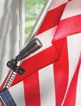 Hampton Bay 082392919320 Led Flag Pole Light 50 Lumens Solar Power Black Finish New