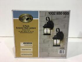 1002930955 Hampton Bay 1-light Bronze Outdoor Wall Mount Lantern With Seeded Glass 2-pack 1002930955 Hampton Bay 1-light Bronze Outdoor Wall Mount Lantern With Seeded Glass 2-pack