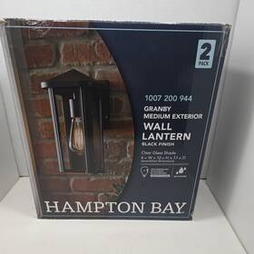 1006200944 Hampton Bay Granby 12 Inch 1-light Black Wall Light Fixture With Clear Glass