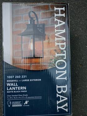 1007260231 Hampton Bay Edgehill 1-light Matte Black Outdoor Wall Lantern Sconce New 1007260231 Hampton Bay Edgehill 1-light Matte Black Outdoor Wall Lantern Sconce New