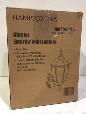 1007316145 Hampton Bay Kinglet 19.7 Inch 1-light Oil Rubbed Bronze Outdoor Wall Lantern 1007316145 Hampton Bay Kinglet 19.7 Inch 1-light Oil Rubbed Bronze Outdoor Wall Lantern