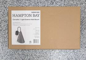 1009591682 Hampton Bay Corvallis 15.5 Inch Wall Lantern Sconce Rubbed Bronze No Bulb 1009591682 Hampton Bay Corvallis 15.5 Inch Wall Lantern Sconce Rubbed Bronze No Bulb