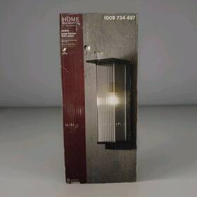 1009714378 Hampton Bay Jardine 20 Inch 1-light Black Outdoor Wall Light Fixture With Clear Gls