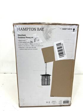 1009714919 Hampton Bay Glenfield 16 Inch 1-light Black Gold Outdoor Pendant Light New