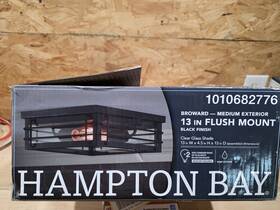 1010682776 Hampton Bay Broward Medium Exterior 13in Black Flush Mount Ceiling 2-light 1010682776 Hampton Bay Broward Medium Exterior 13in Black Flush Mount Ceiling 2-light