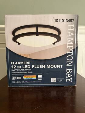 1011013497 Hampton Bay Flaxmere 12 Inch Led Flush Mount Matte Black Ceiling Light Glass 1011013497 Hampton Bay Flaxmere 12 Inch Led Flush Mount Matte Black Ceiling Light Glass