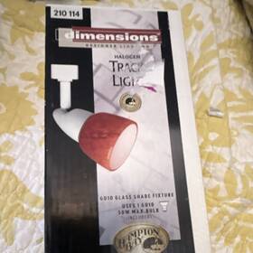 210-114 Hampton Bay Halogen Track Light Gu10 Glass Shade Fixture White Red Ceiling