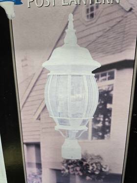 240334 Hampton Bay 3-light White Outdoor Lamp Exterior Post Lantern Aluminum