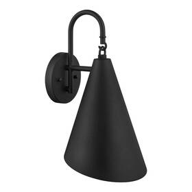 26281 Hampton Bay Corvallis 15.5 Inch Black Hardwired Outdoor Wall Lantern Sconce With No Bulb