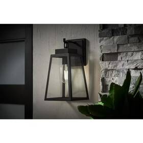 Hampton Bay 313115054081 Corbin Medium 13 Inch Modern 1-light Black Tapered Hardwired Outdoor Wall Light L Hampton Bay 313115054081 Corbin Medium 13 Inch Modern 1-light Black Tapered Hardwired Outdoor Wall Light L