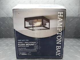 44828 Hampton Bay Hurley Modern 2 -light Matte Black Outdoor Flush Mount Ceiling Light 44828 Hampton Bay Hurley Modern 2 -light Matte Black Outdoor Flush Mount Ceiling Light
