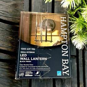 4633598105 Hampton Bay Black Finish Outdoor Led Wall Lantern