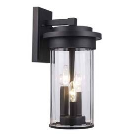 51411-bk Hampton Bay Northwood 16.5 Inch 3-light Black Outdoor Wall Light Fixture