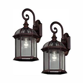 7072-2rt Hampton Bay Outdoor Lantern Sconce Weathered Bronze With Clear Glass 2-pack 7072-2rt Hampton Bay Outdoor Lantern Sconce Weathered Bronze With Clear Glass 2-pack