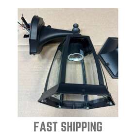 Hampton Bay 860002741444 14.5 Inch Black Dusk To Dawn Decorative Outdoor Wall Lantern Parts