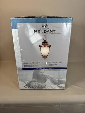 Hampton Bay 940500322544 1-light Walnut Outdoor Hanging Pendant Light With Clear Glass