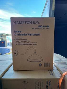 Hampton Bay 940500322650 Easton 1-light Navy Blue Barn Outdoor Wall Lantern Sconce Aluminum