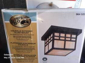 964-520 Hampton Bay Coleville Exterior Flush Mount Outdoor Light Glendale Bronze Glass