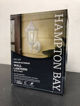 G14796-wh Hampton Bay 14.37 Inch White Outdoor Wall Light Sconce
