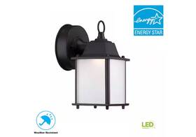 Hb7003-34 Hampton Bay 8.375 Inch Satin Bronze Led Outdoor Wall Lamp With Frosted Glass Shad Hb7003-34 Hampton Bay 8.375 Inch Satin Bronze Led Outdoor Wall Lamp With Frosted Glass Shad