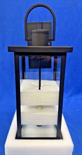 Hd-2384-bkt Hampton Bay Parkbend 23.75 Inch 3-light Textured Matte Black Hardwired Outdoor Wall Lantern