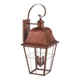 Ldn1603ax-01 Hampton Bay Ldn1603ax-01/cp Outdoor Wall Lantern 28 Inch Seeded Glass Hardwired Aged Copper Finish