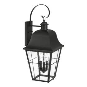 Ldn1603ax-01 Hampton Bay Ldn1603ax-01/mb Outdoor Wall Lantern 28 Inch Hardwired Matte Black With Seeded Glass Shade