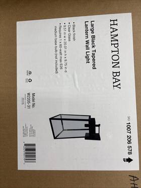 W2205-31 Hampton Bay Corbin Large 20 In Modern 1-light Black Outdoor Tapered Wall Lantern W2205-31 Hampton Bay Corbin Large 20 In Modern 1-light Black Outdoor Tapered Wall Lantern